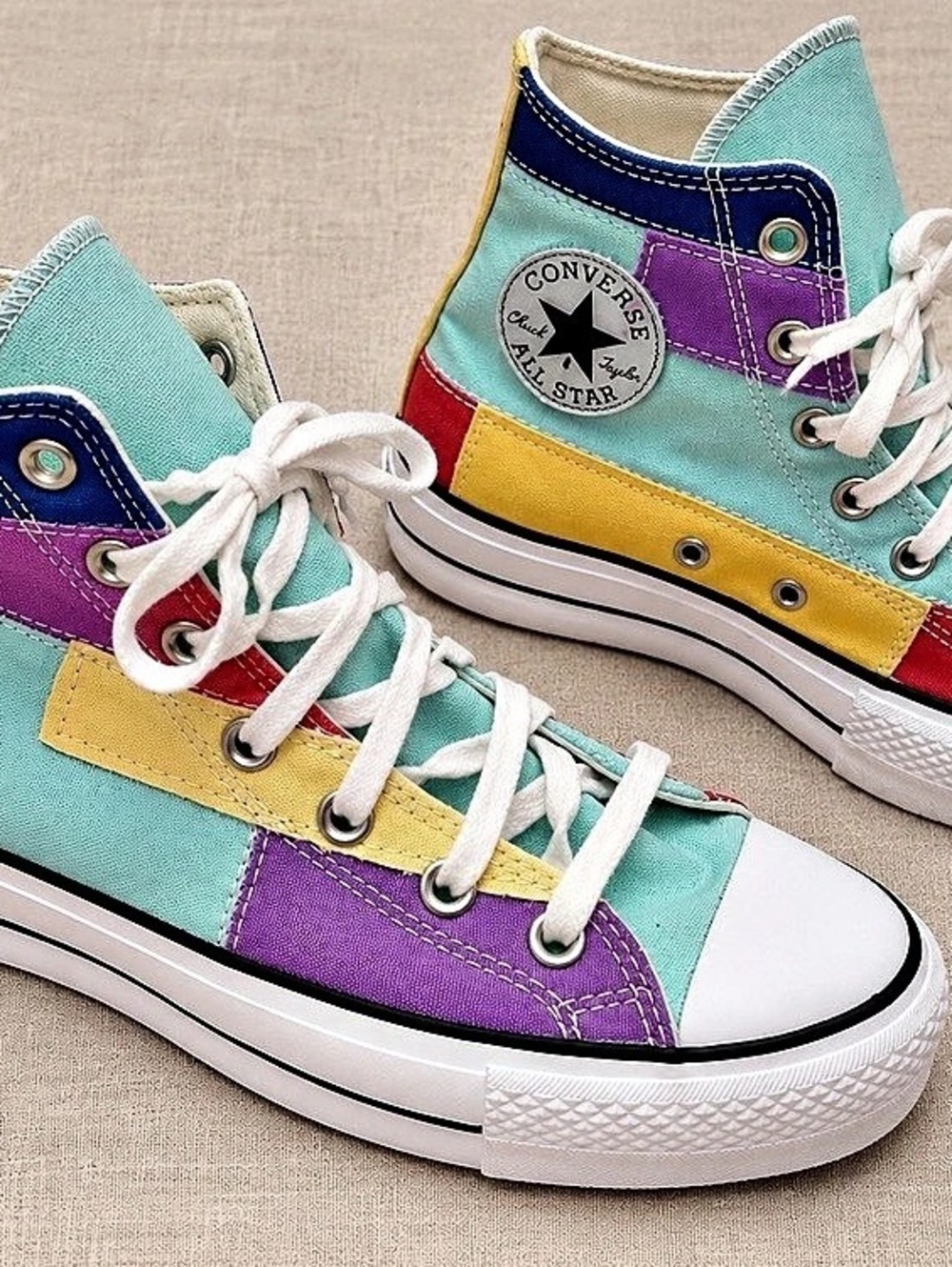 Converse Chuck Taylor All Star Color Block High Top Sneakers New